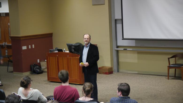 Professor Lessl teaching class